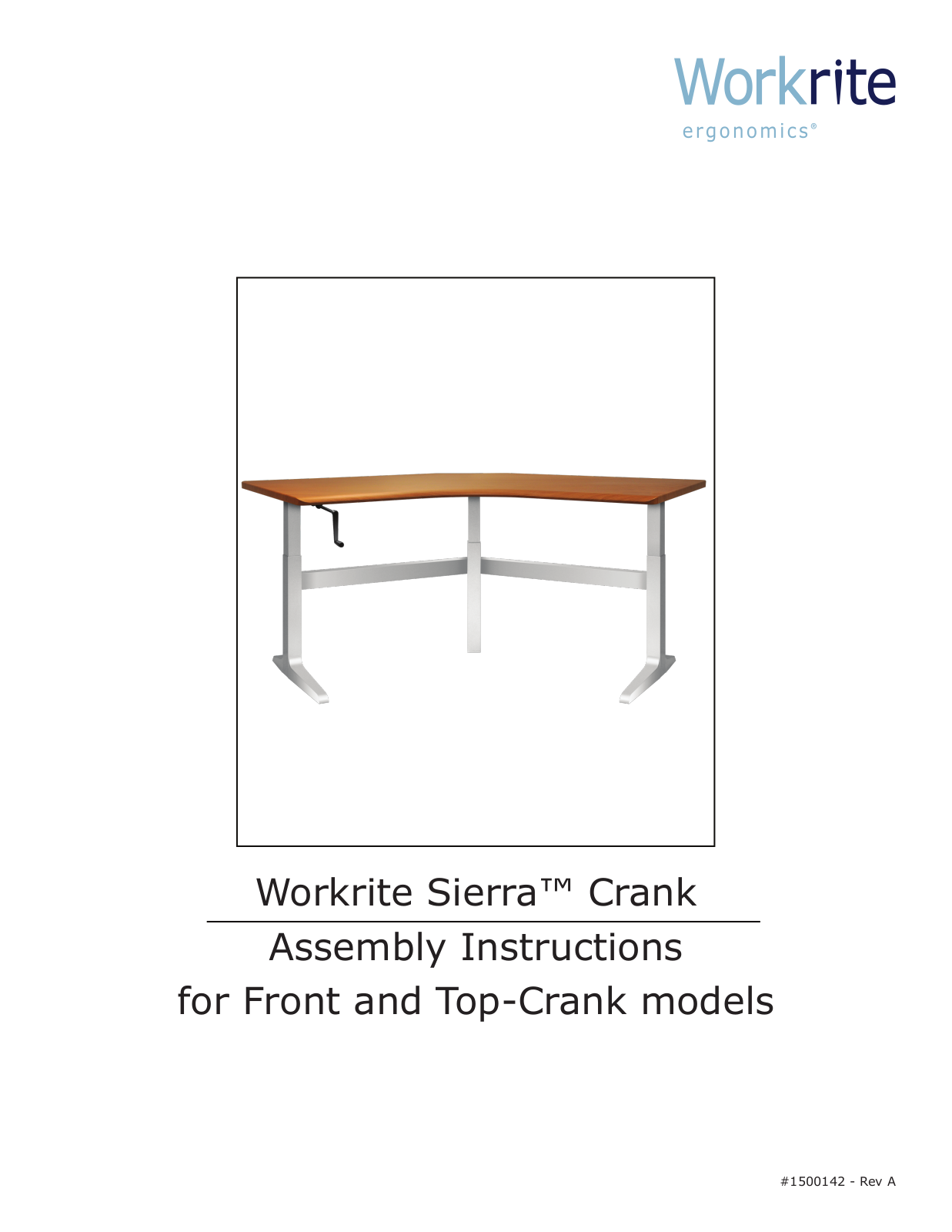 Workrite Sierra Crank Assembly Instructions