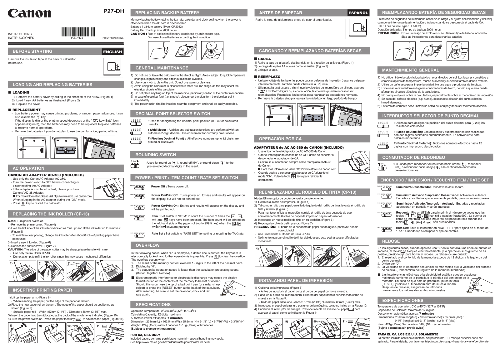 Canon P27-DH User Manual