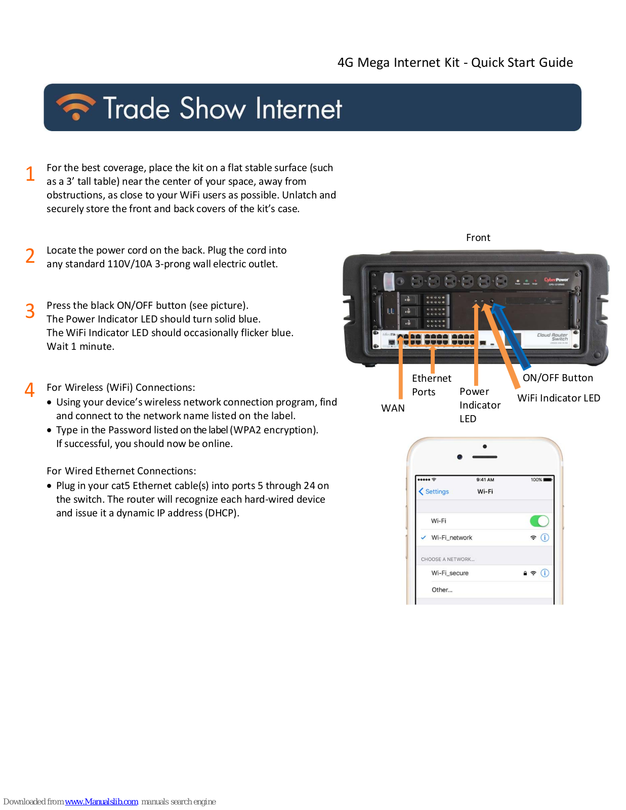 Trade Show 4G Mega Internet Kit Quick Start Up Manual