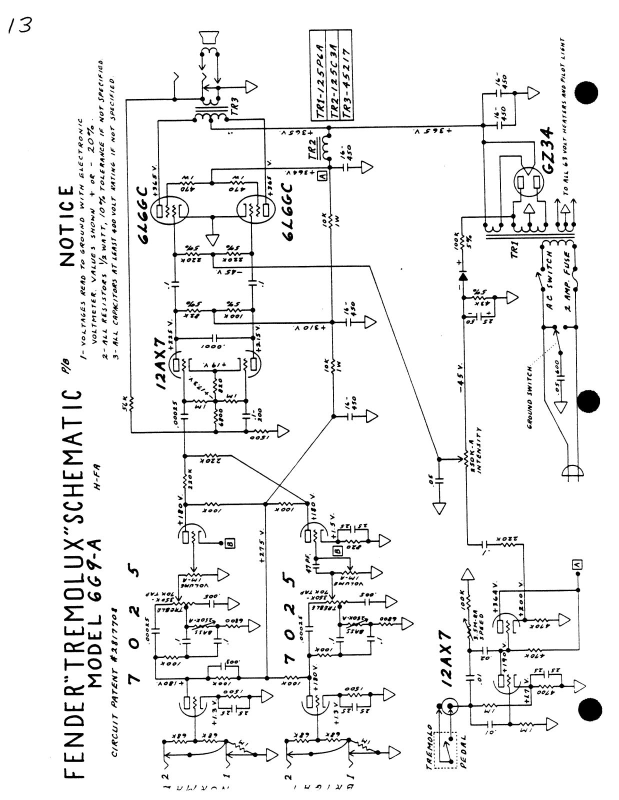 Fender Tremolux-6G9A-H-FA Schematic