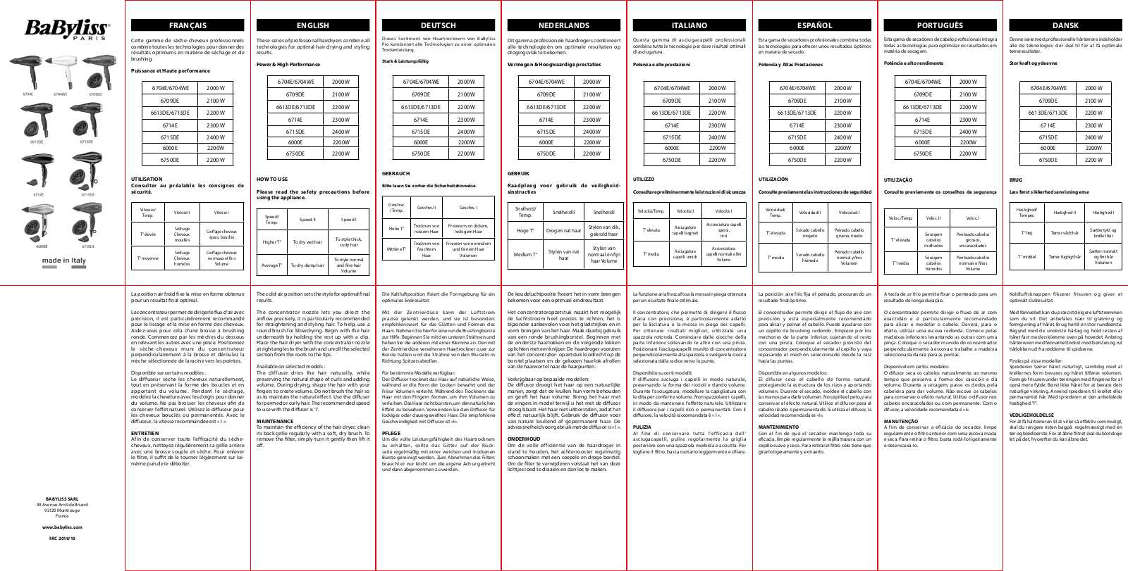 Babyliss 6709DE User Manual