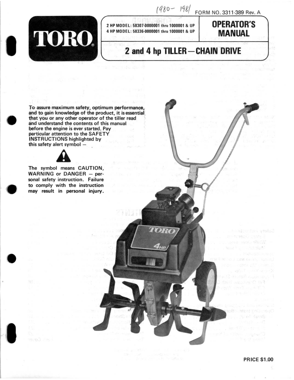 Toro 58336 Operator's Manual