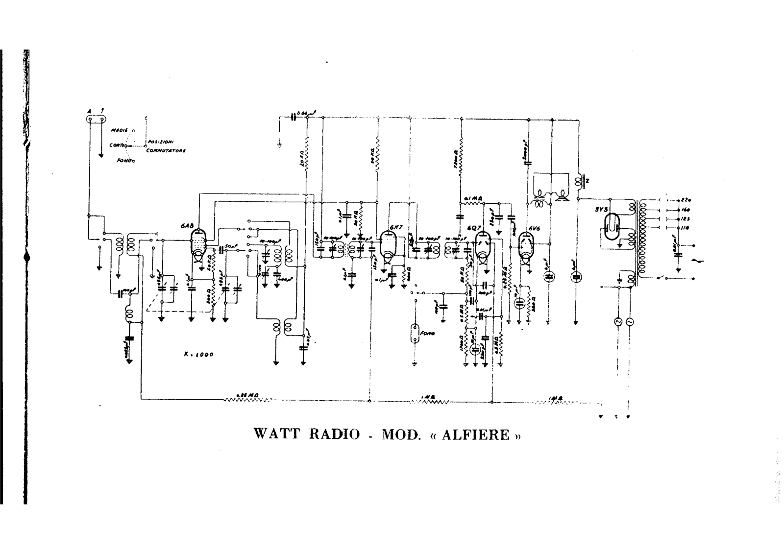 Watt Radio alfiere schematic