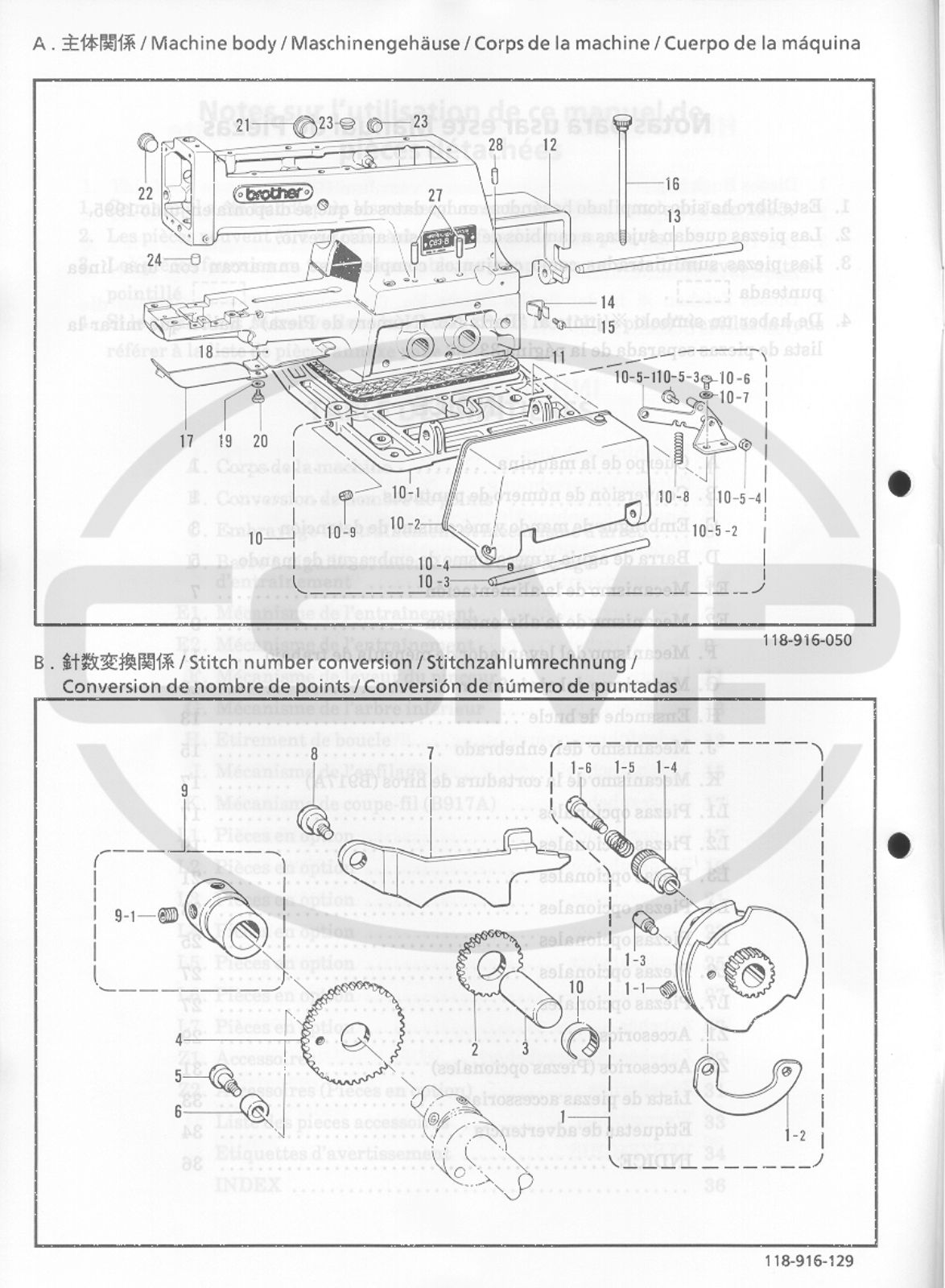 Brother CB3 B916A Parts Book