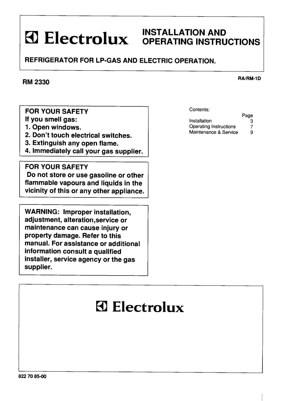 AEG RM2330 User Manual