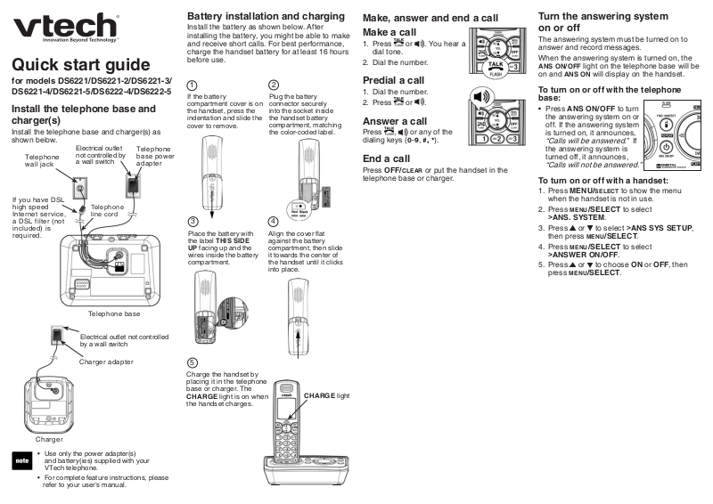 VTech DS6221-3, DS6221-2 User Manual