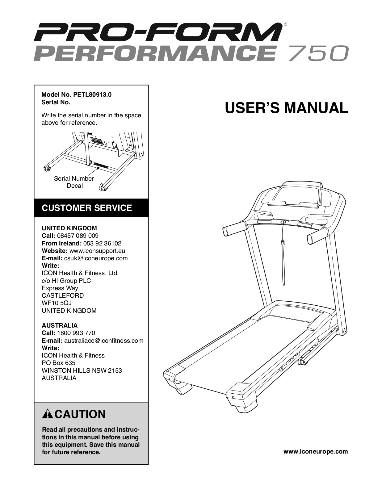 ProForm PETL809130 User Manual