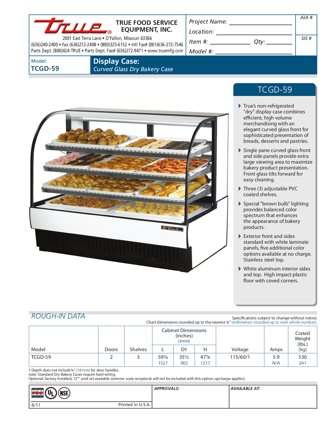 True TCGD-59 User Manual