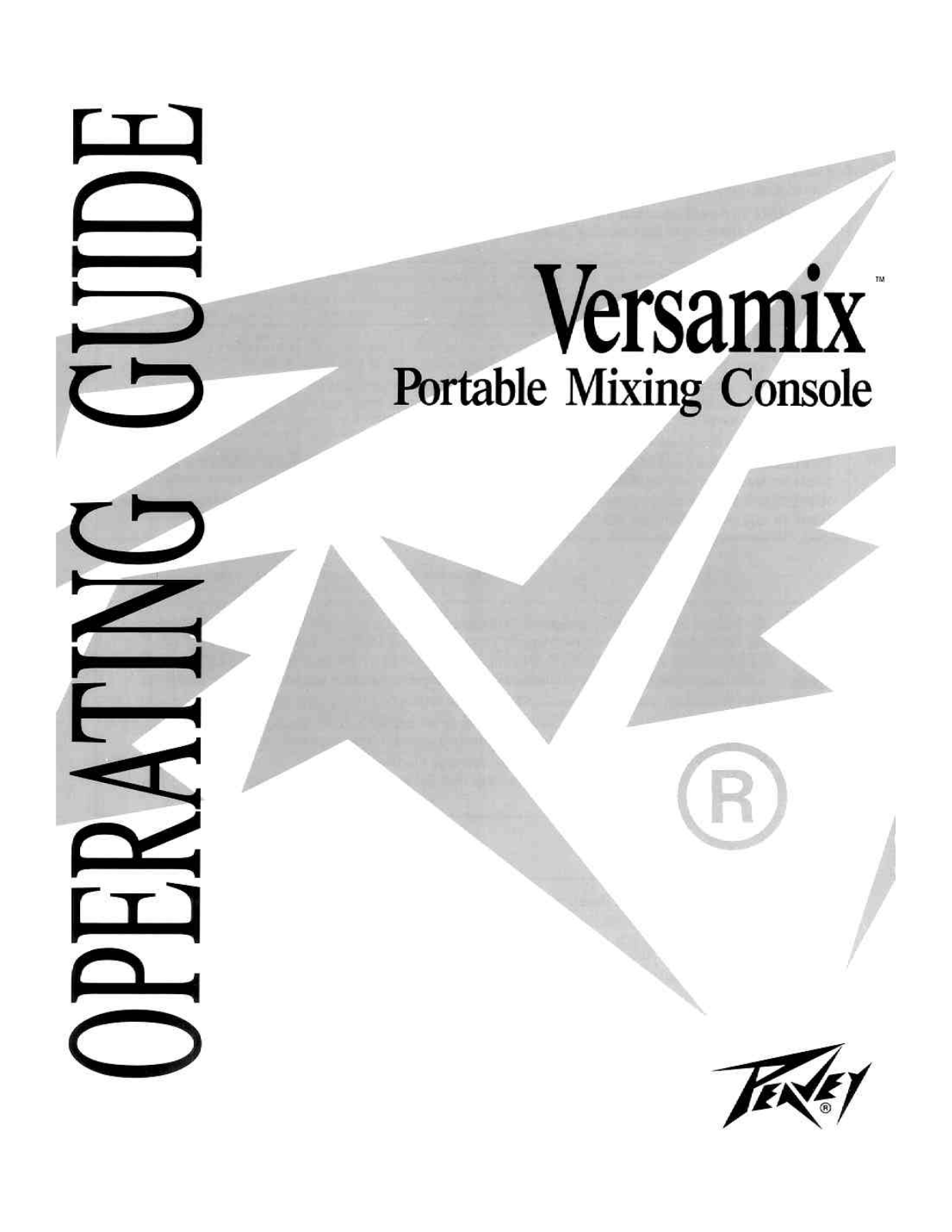 Peavey Versamix Portable Mixing Console User Manual