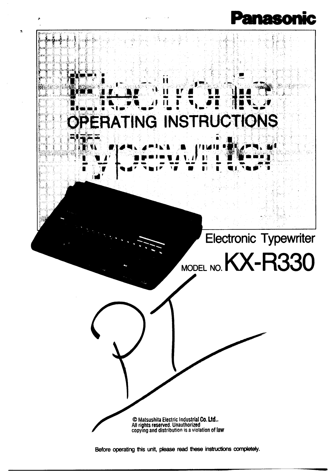 Panasonic kx-r330 Operation Manual
