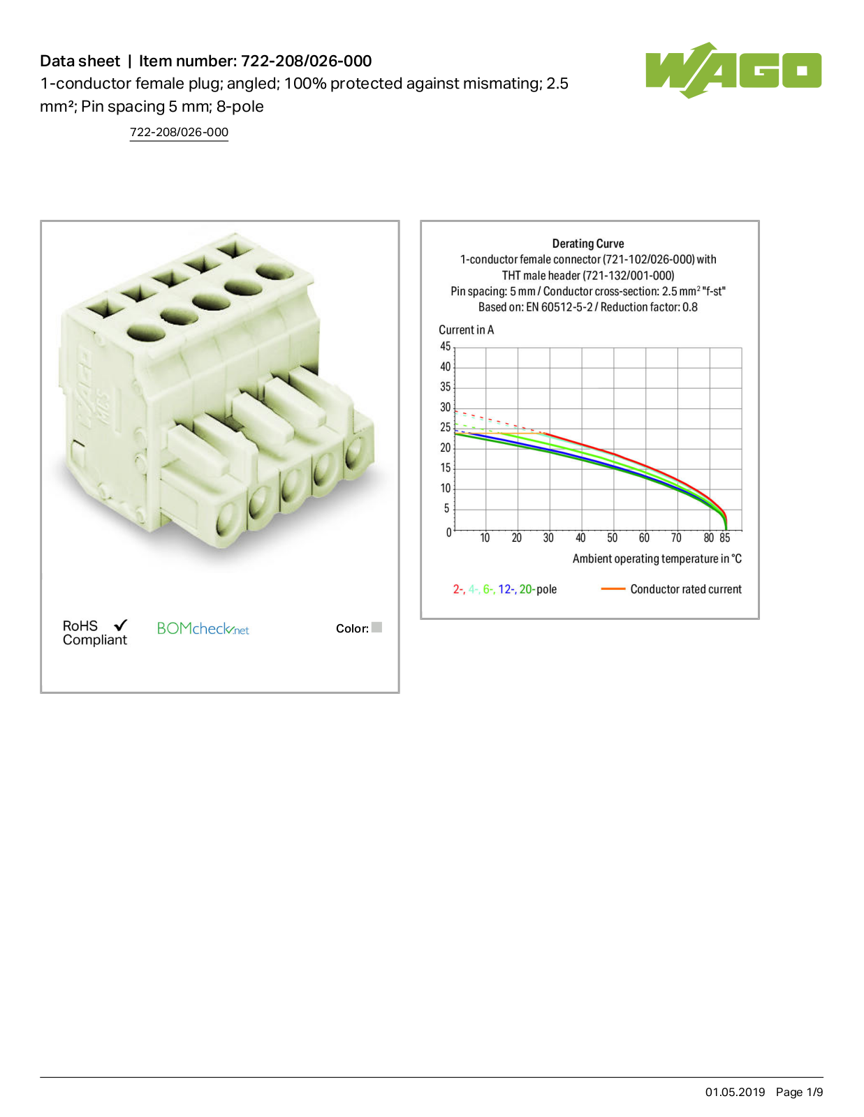 Wago 722-208/026-000 Data Sheet