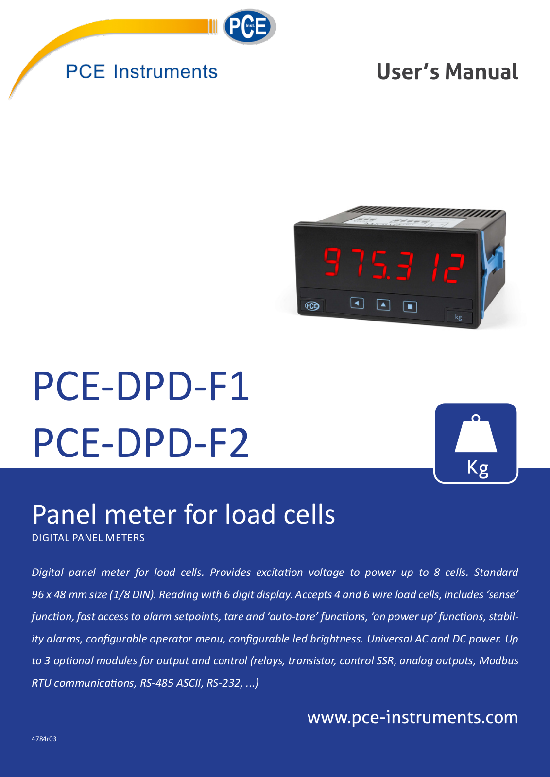 PCE Instruments PCE-DPD-F1, PCE-DPD-F2 Users guide - ManualMachine.com