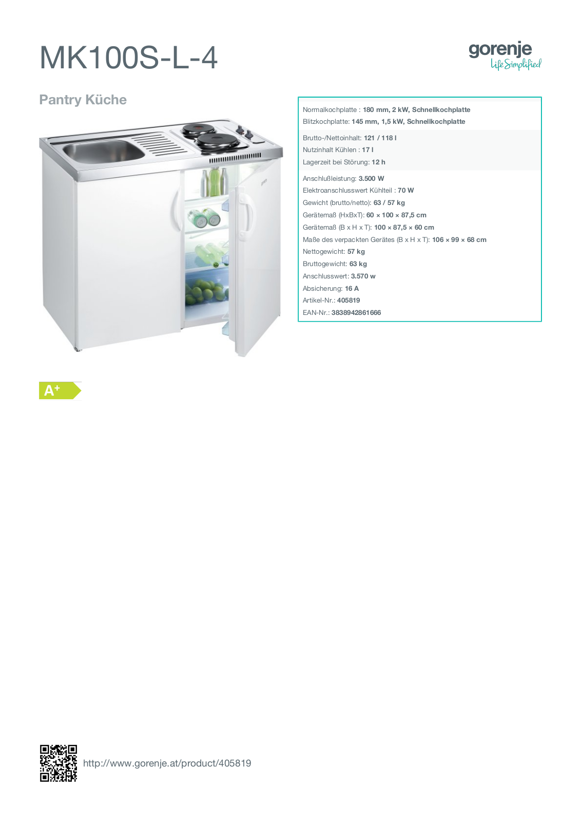 Gorenje MK100S-L4 User Manual