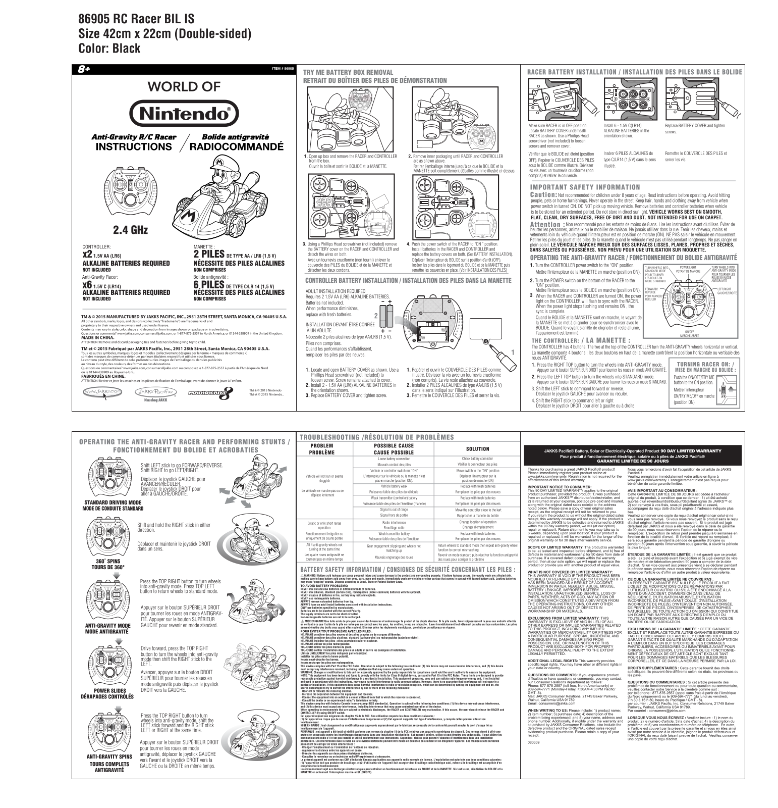 Jakks Pacific 86905RX, 86905TX User Manual