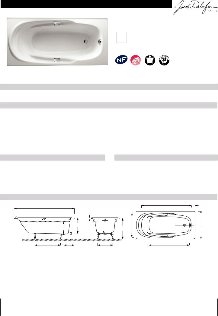 Jacob Delafon ADAGIO E2910-00 Datasheet