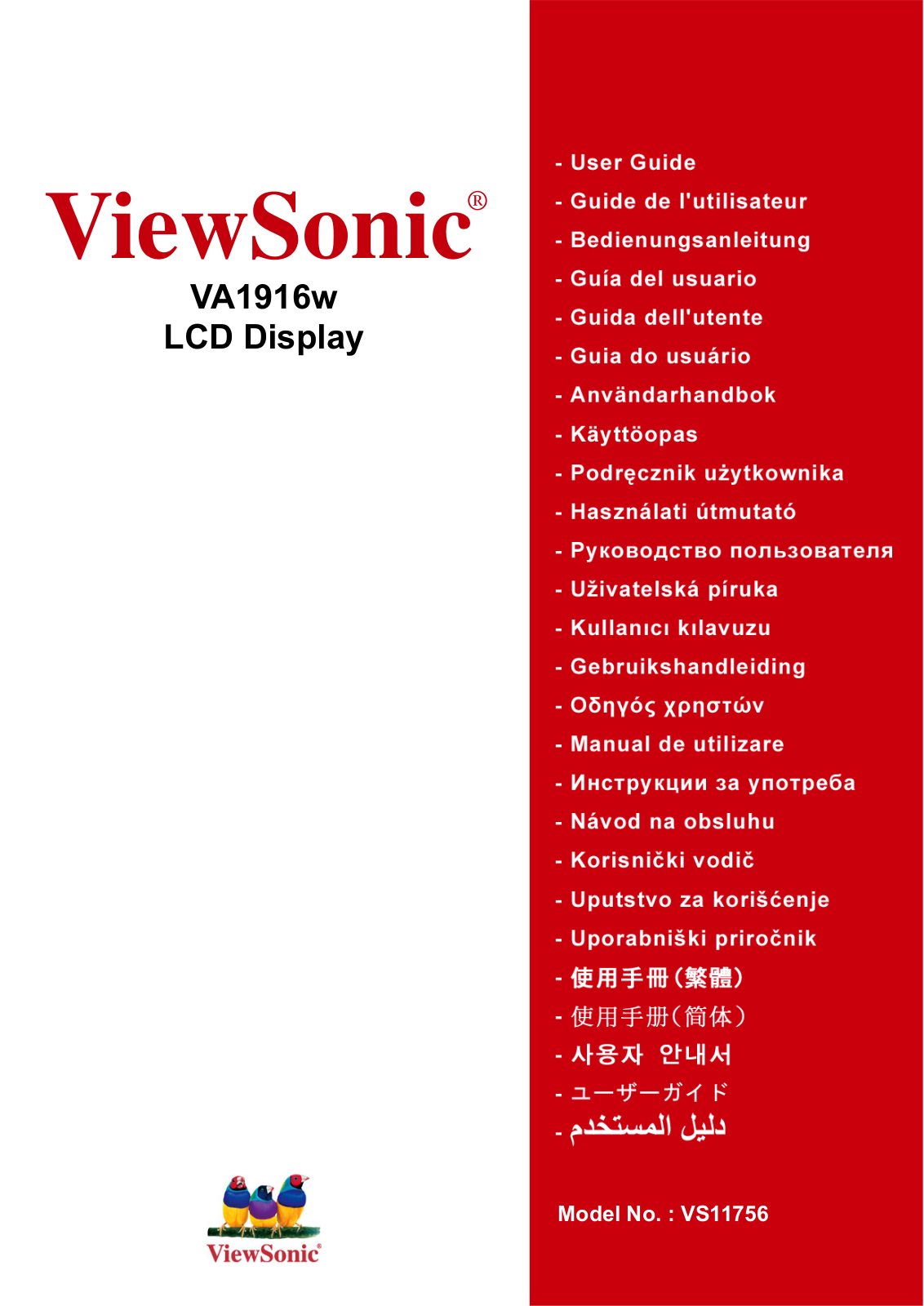 ViewSonic VA1916 W-4 User Manual