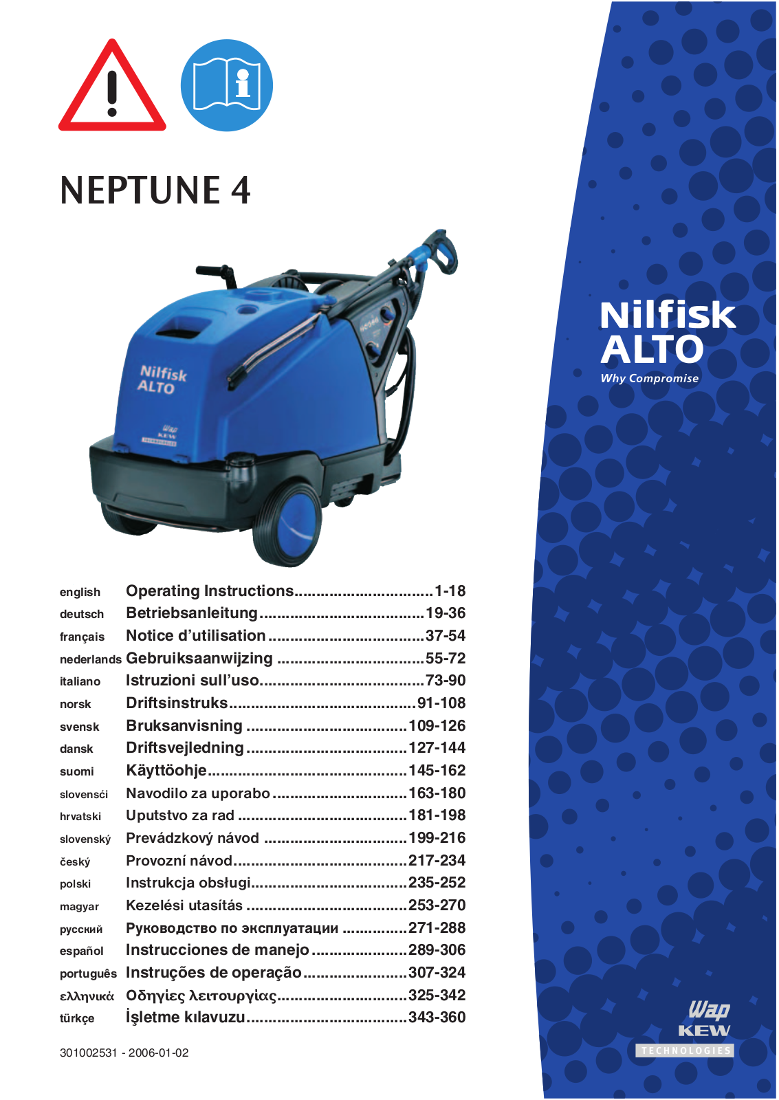 Nilfisk NEPTUNE 4 User Manual