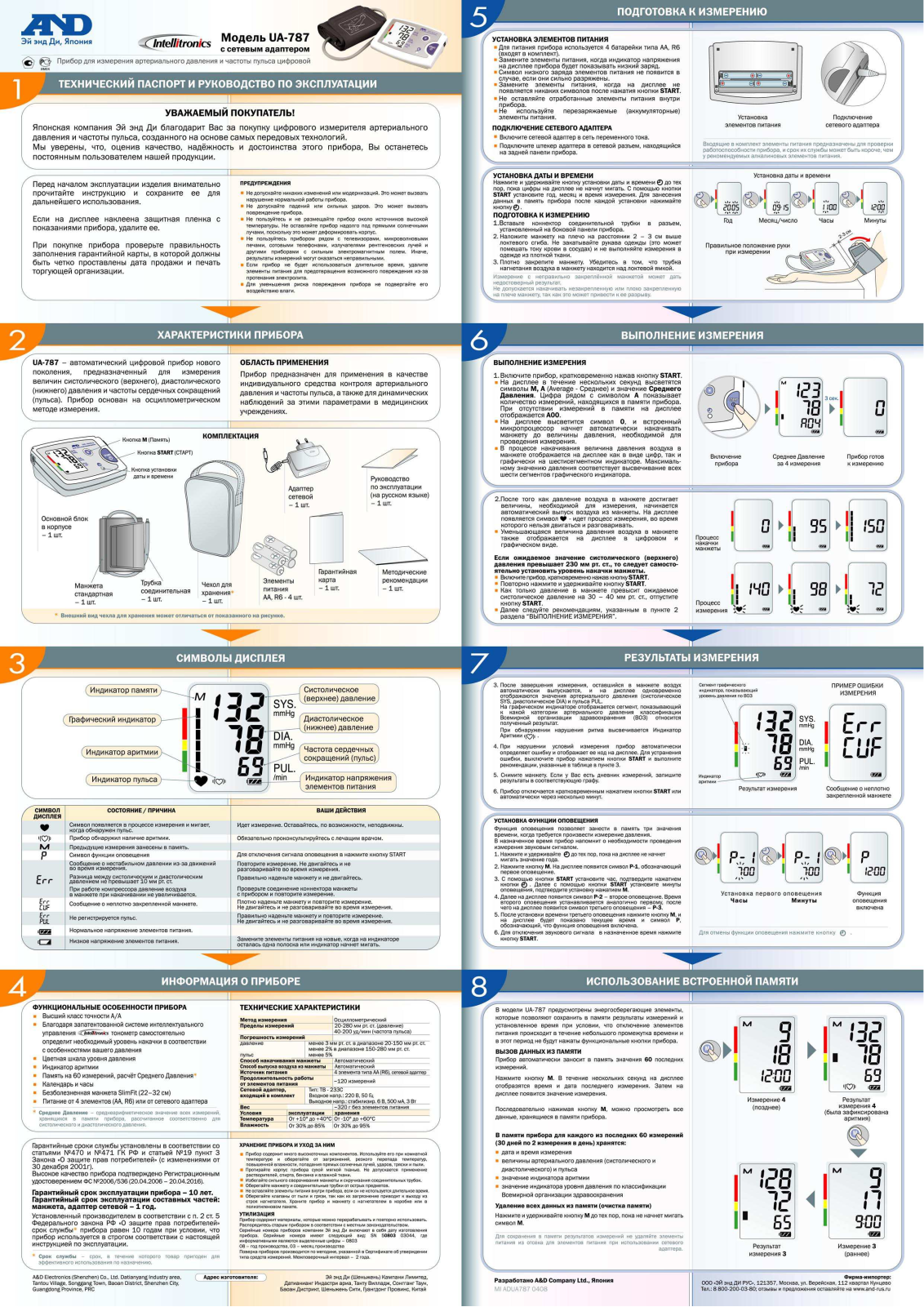 AND UA-787AC User manual