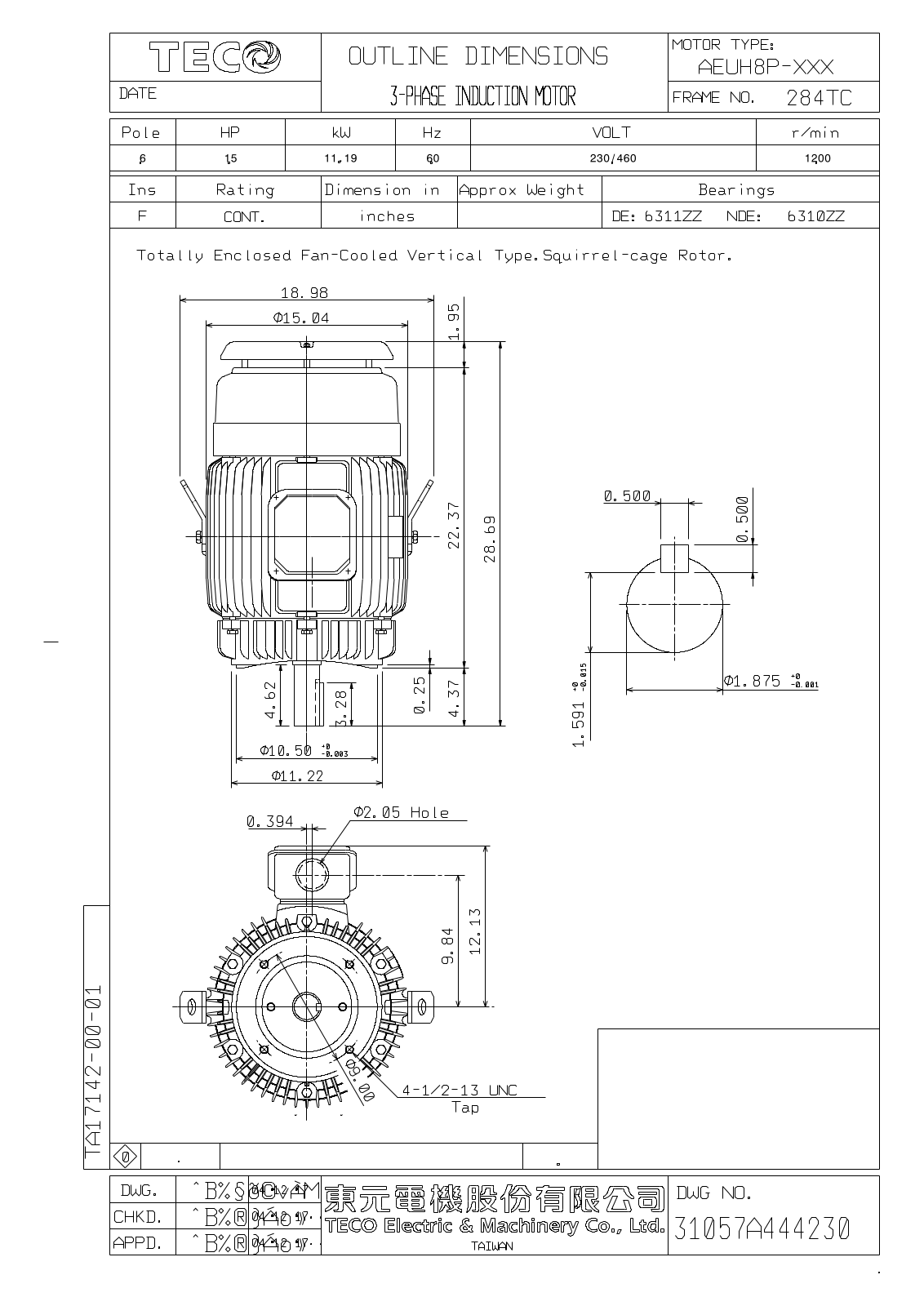 Teco NPV0156C Reference Drawing