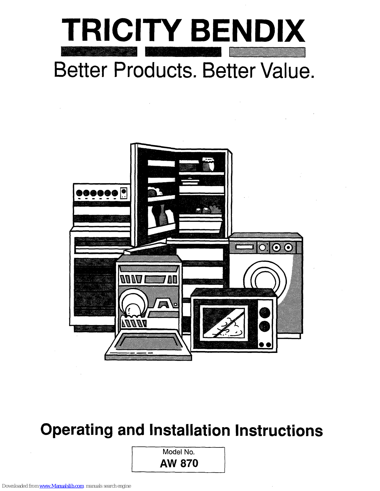 Tricity Bendix Autowasher 800 Operating And Installation Manual