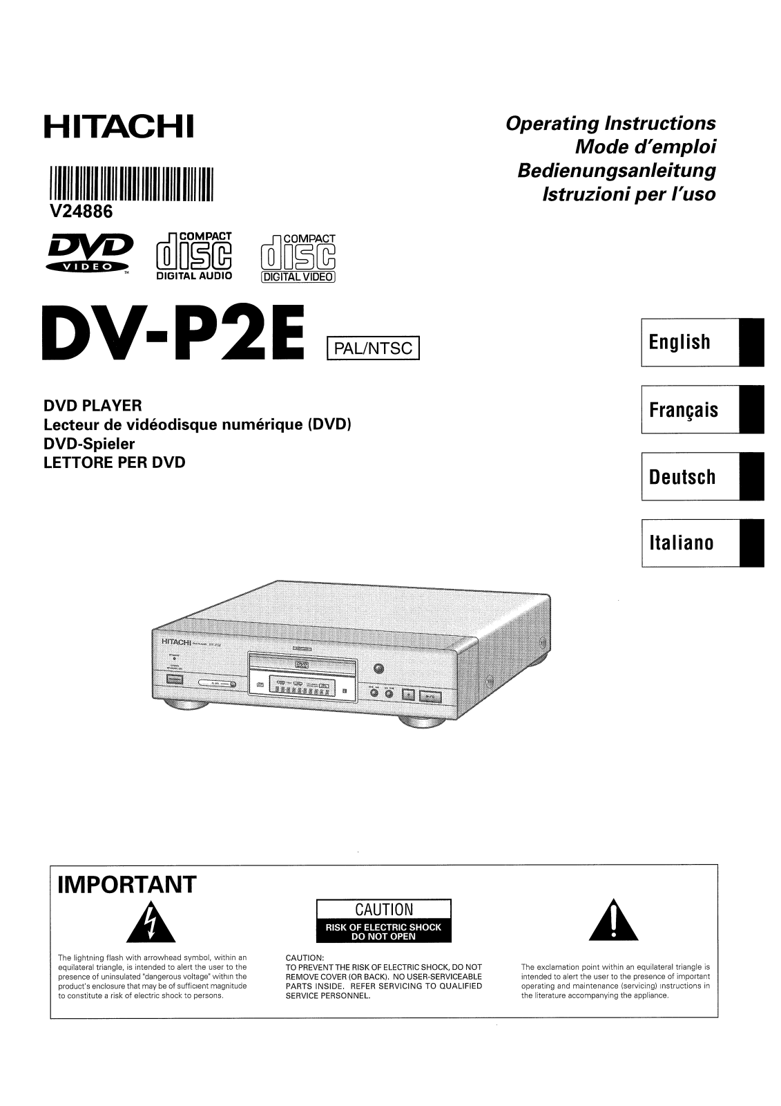 HITACHI DVP2E User Manual