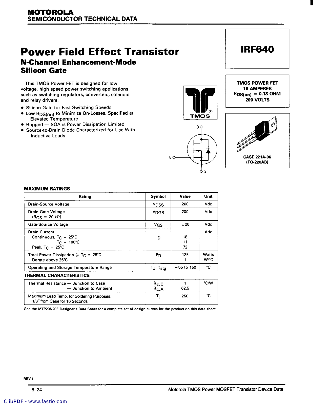 motorola irf640.rev1 Datasets - ManualMachine.com