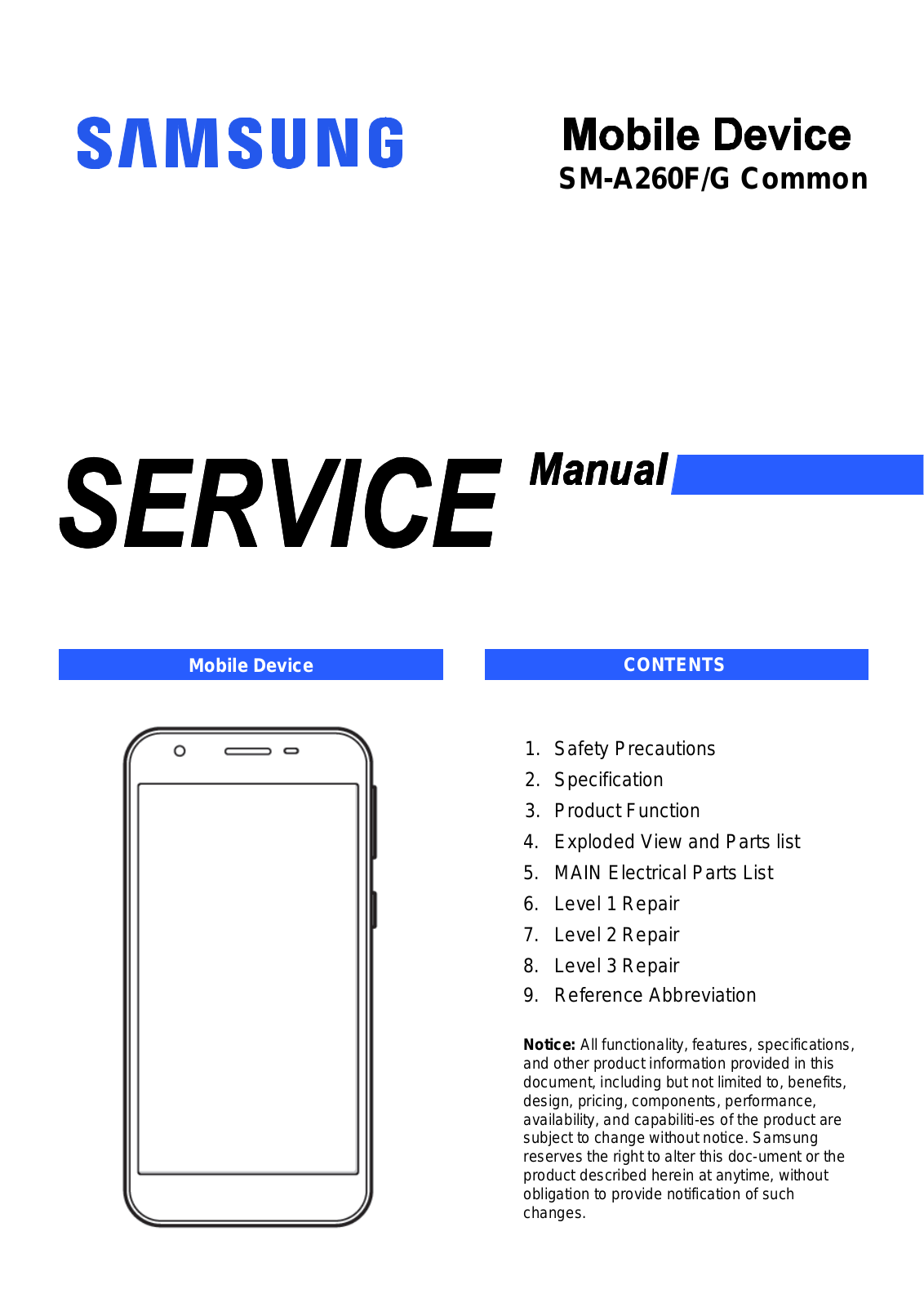 Samsung SM-A260G, SM-A260F Common COVER