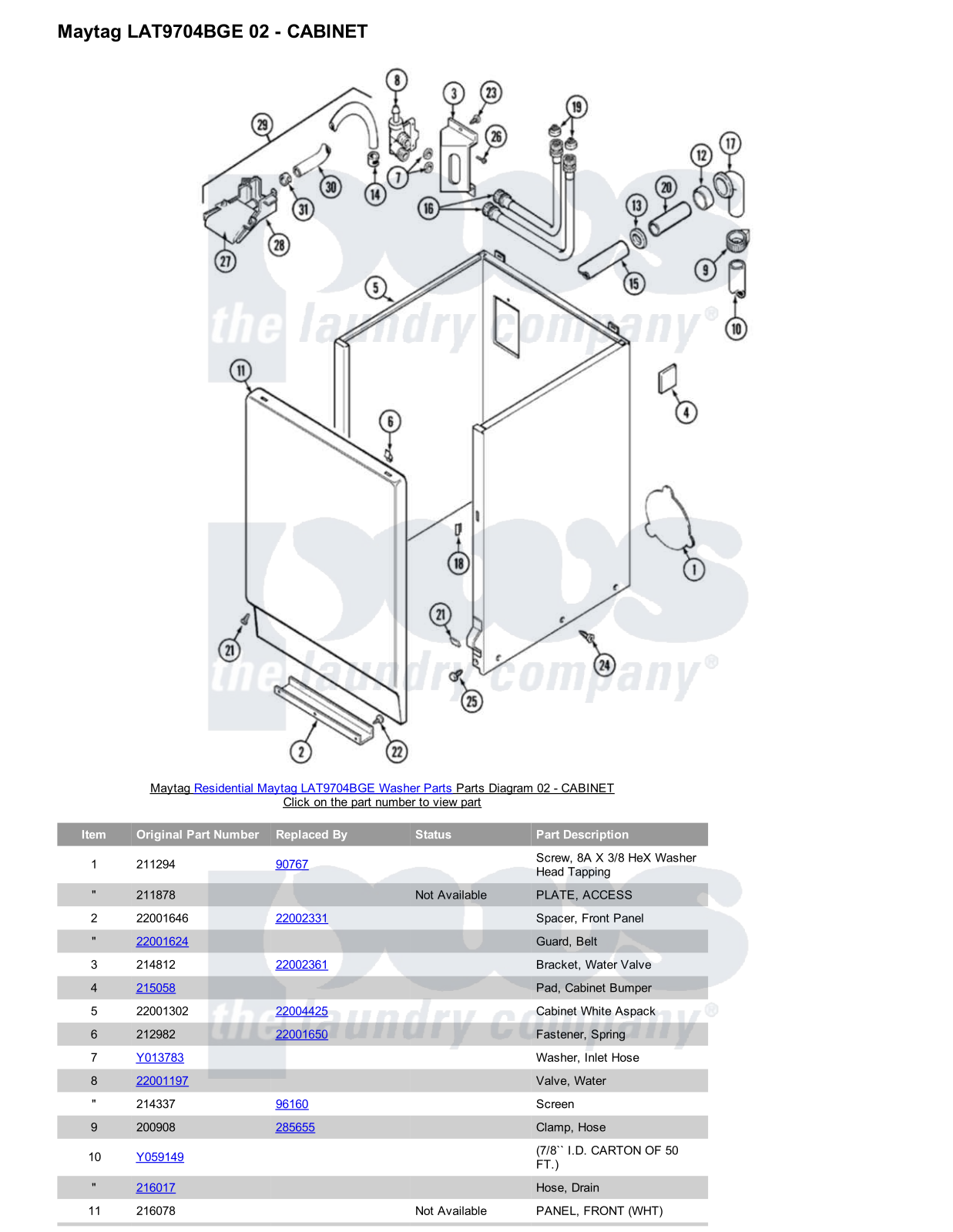 Maytag LAT9704BGE Parts Diagram