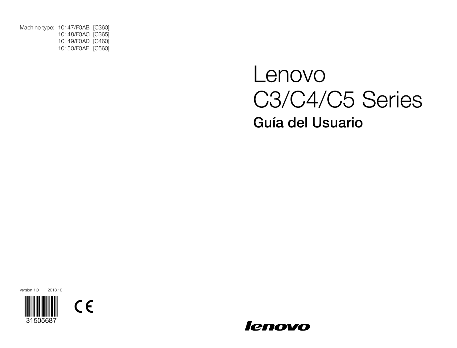 Lenovo C360, C365, C460, C560 User Guide