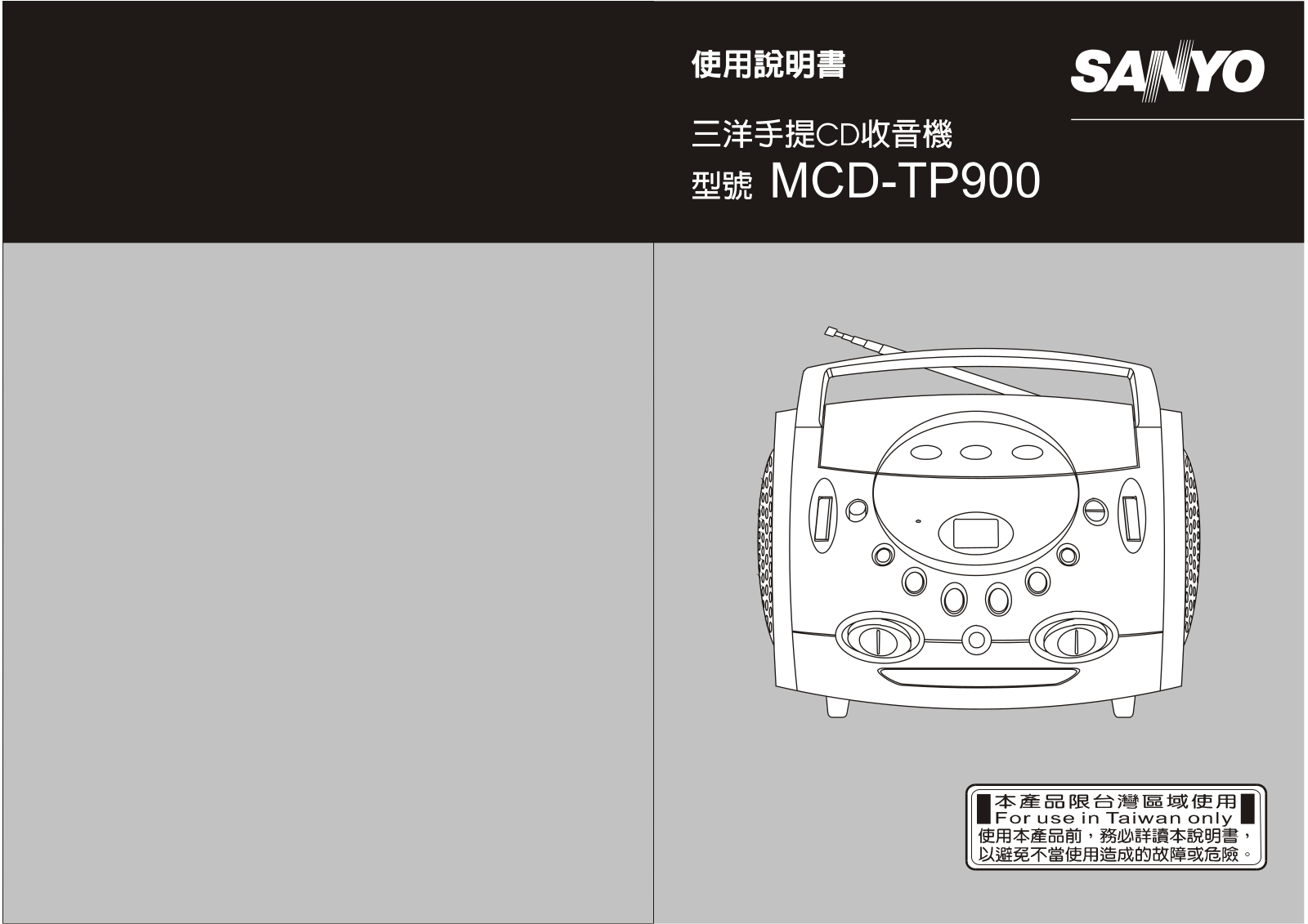 SANYO MCD-TP900 User Manual