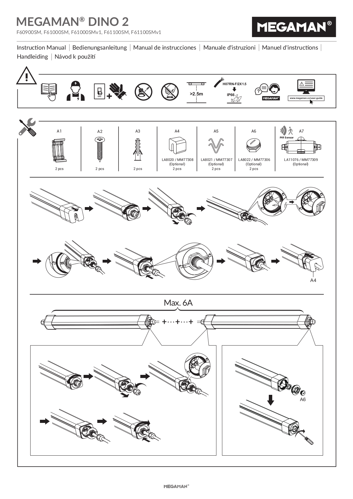 Megaman F60900SM, F61000SM, F61000SMv1, F61100SM, F61100SMv1 User guide