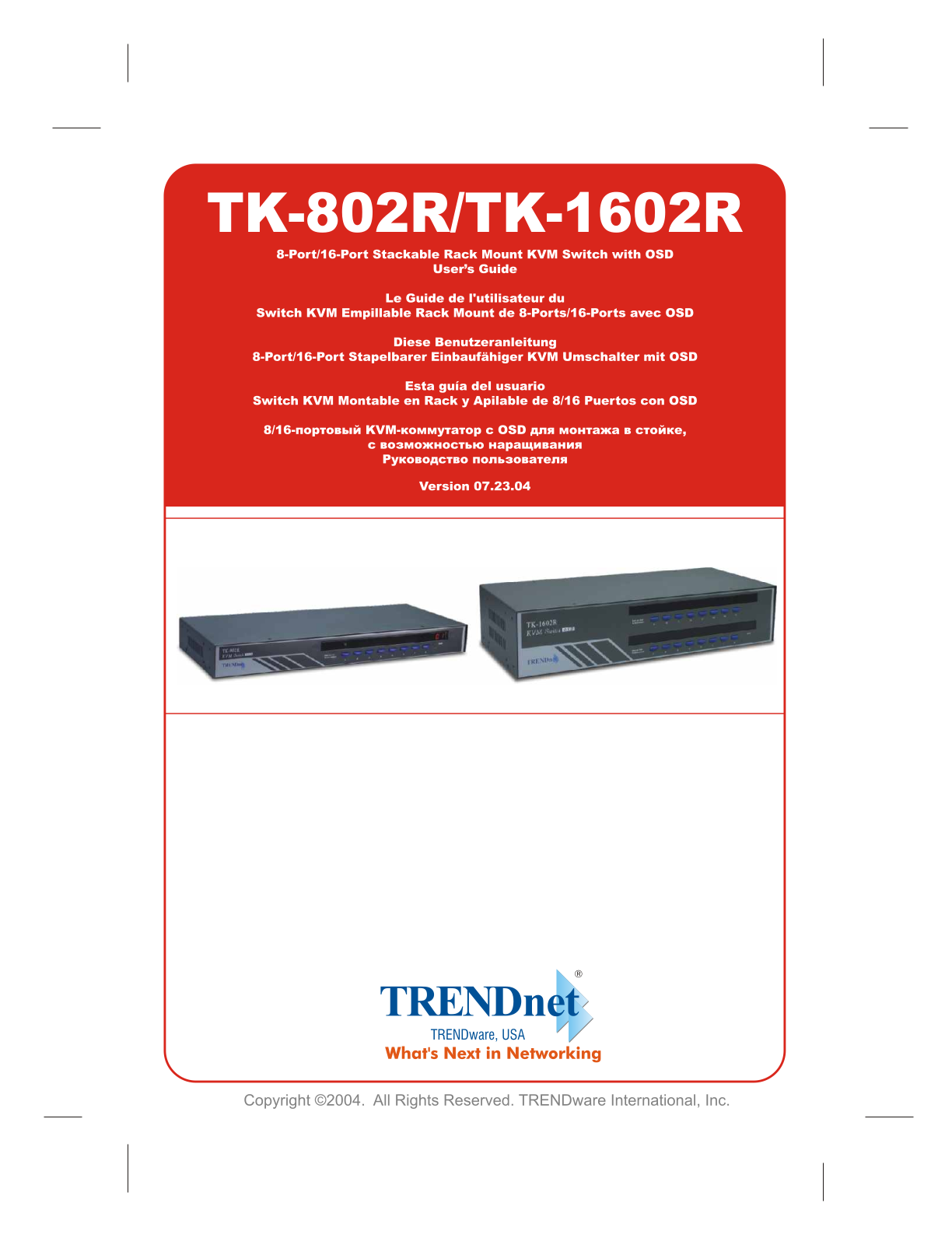 Trendnet TK-1602R User's Guide