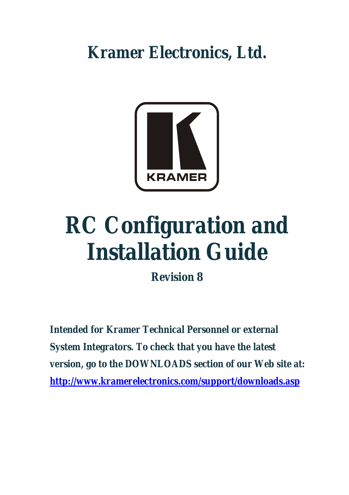 Kramer Electronics RC-8iR User Manual