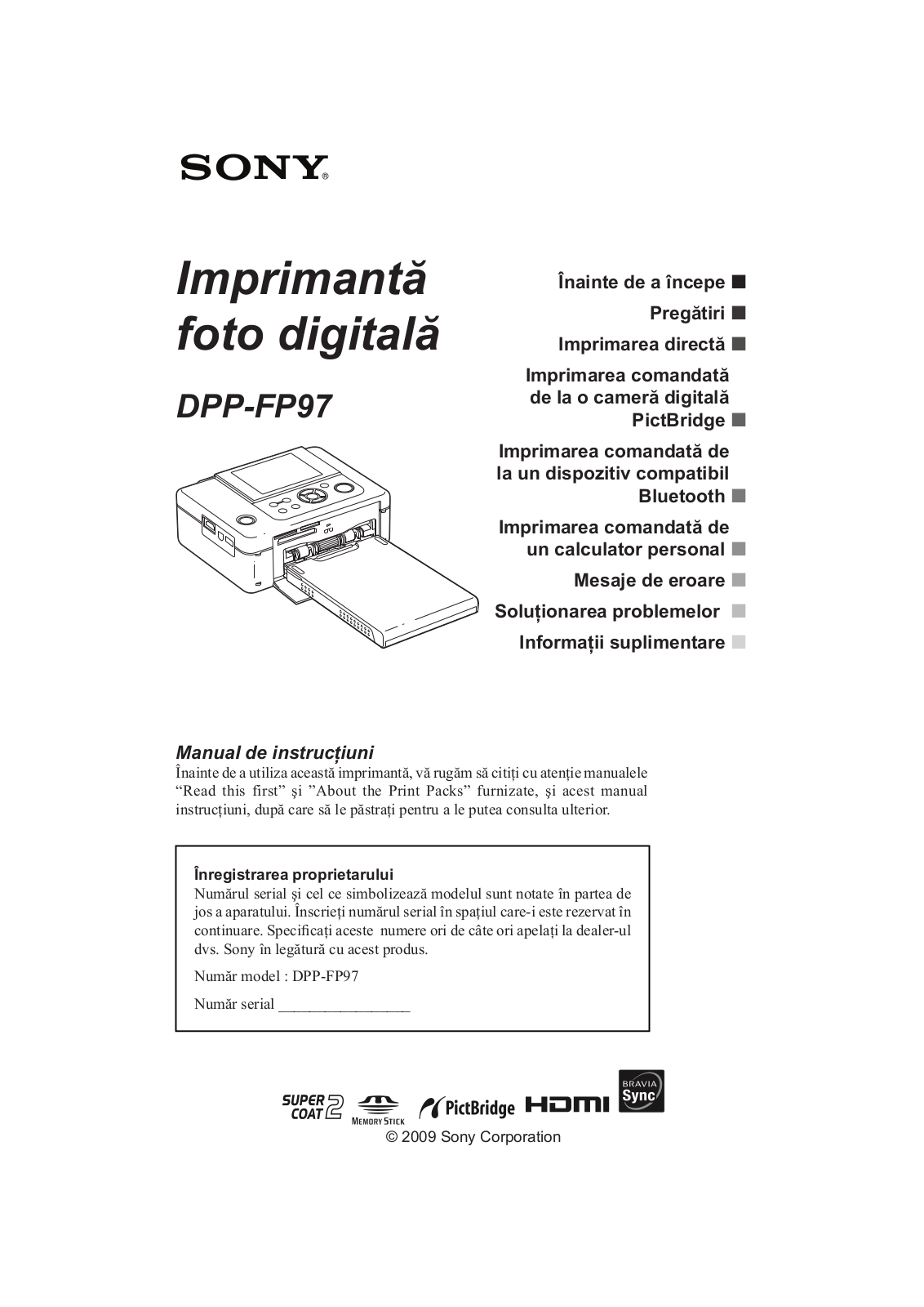 Sony DPP-FP97 User Manual