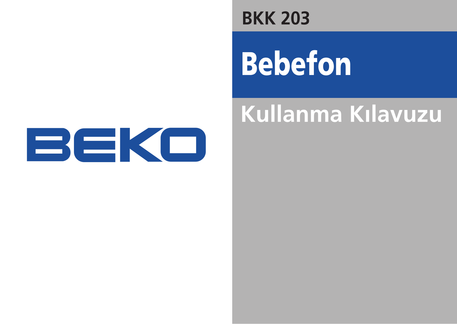 Beko BKK 203 User Manual