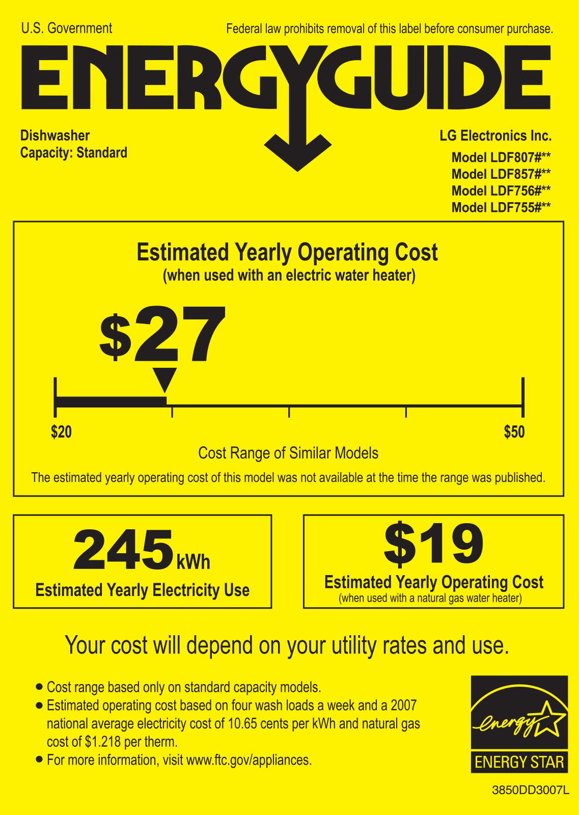 LG LDF8574ST Energy Guide