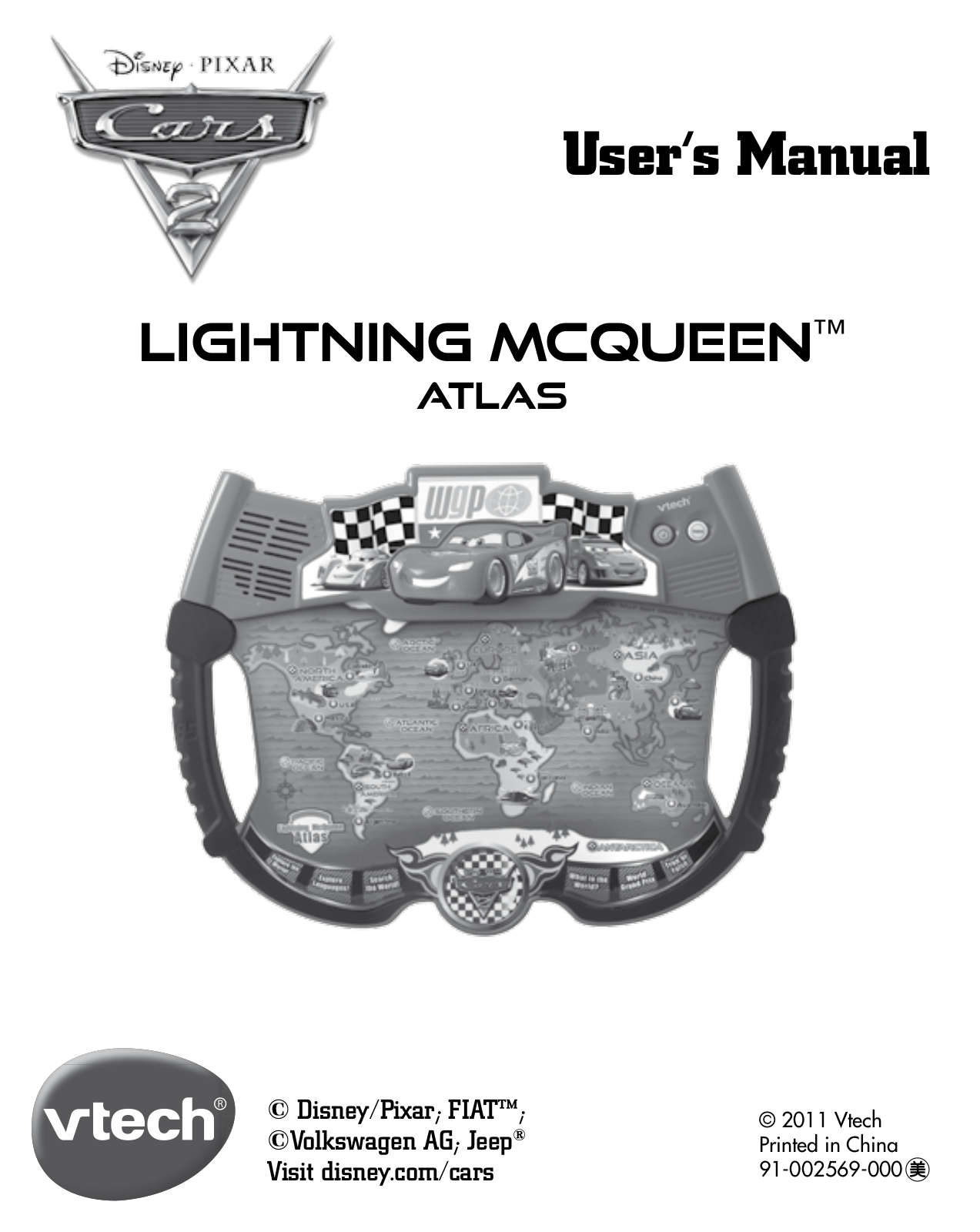 VTech Lightning McQueen Atlas Owner's Manual