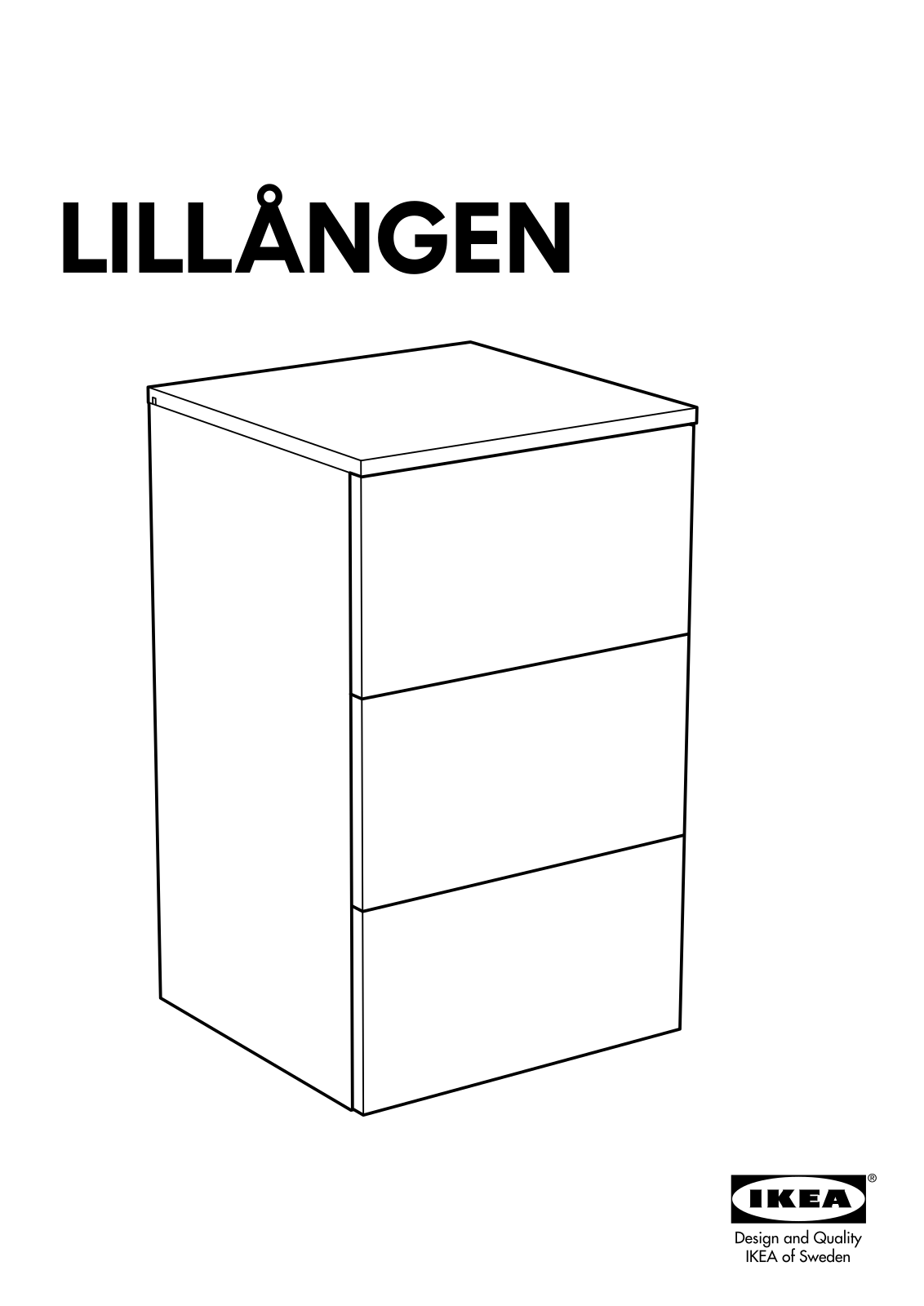 IKEA LILLAGEN 3 DRAWER UNIT 15X15X25 Assembly Instruction