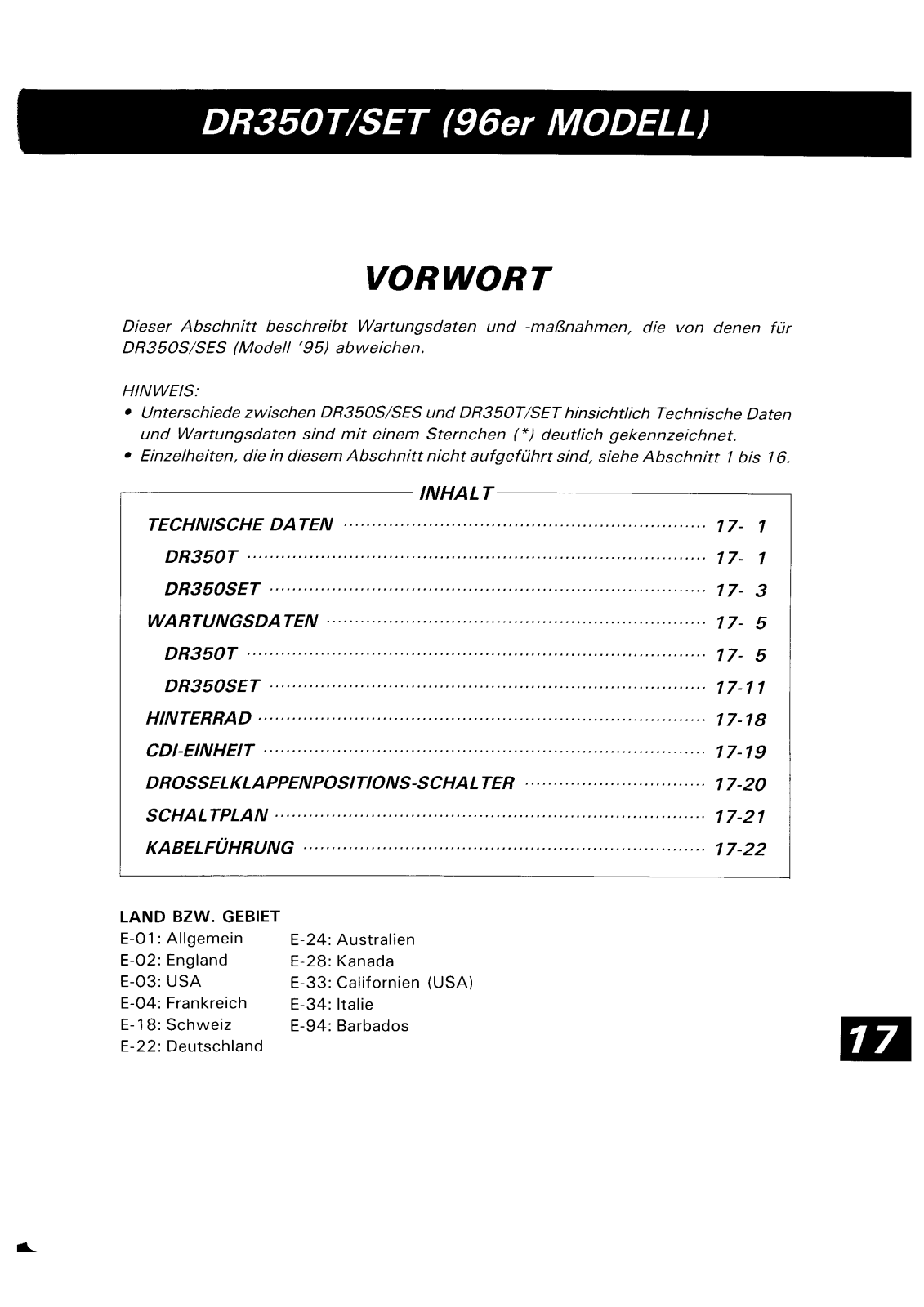 Suzuki DR350 1996 Service Manual