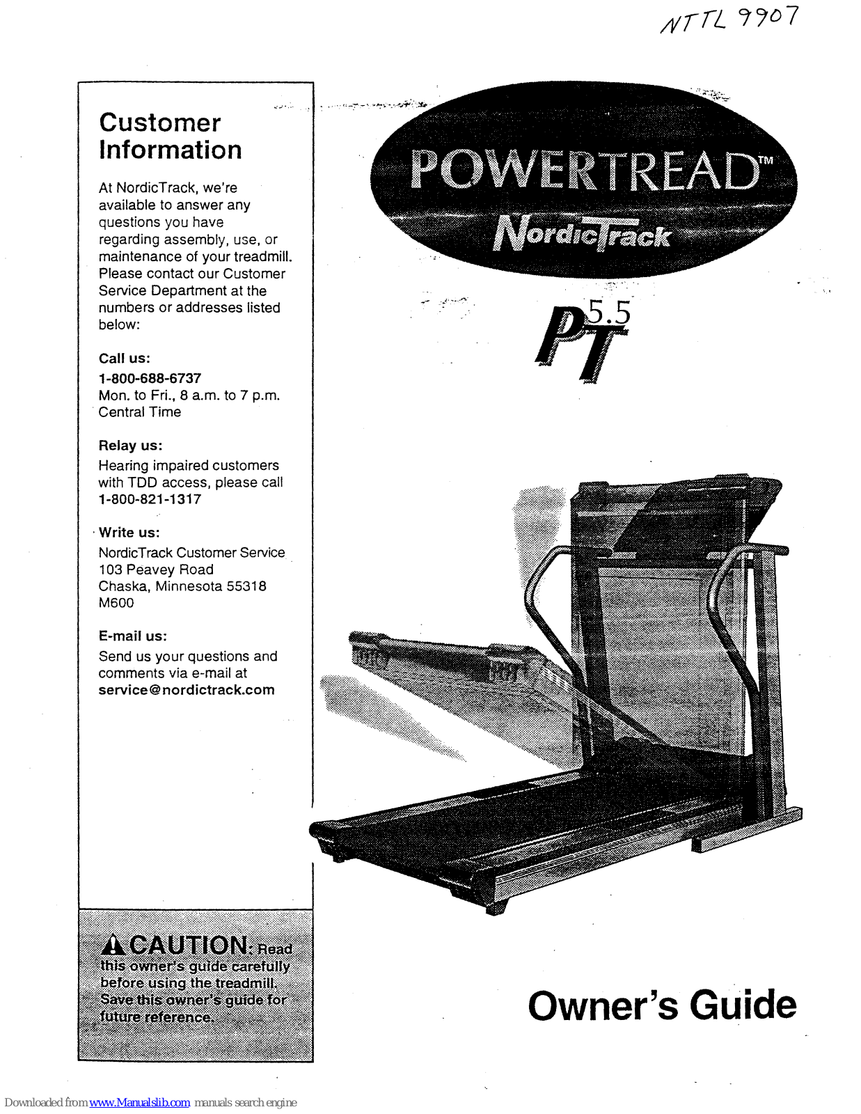 NordicTrack Powertread 5.5 User Manual