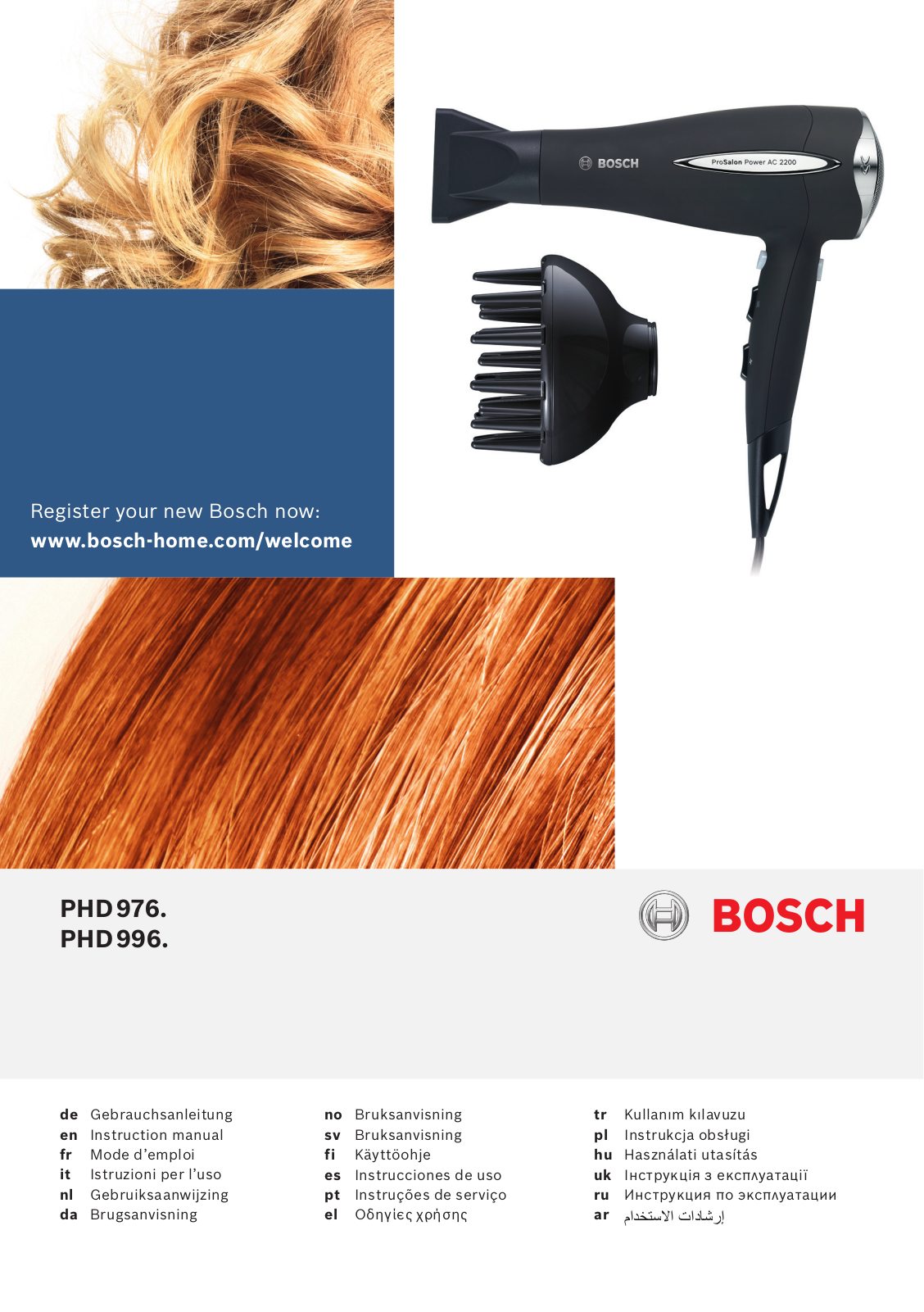 Bosch PHD9960 User Manual