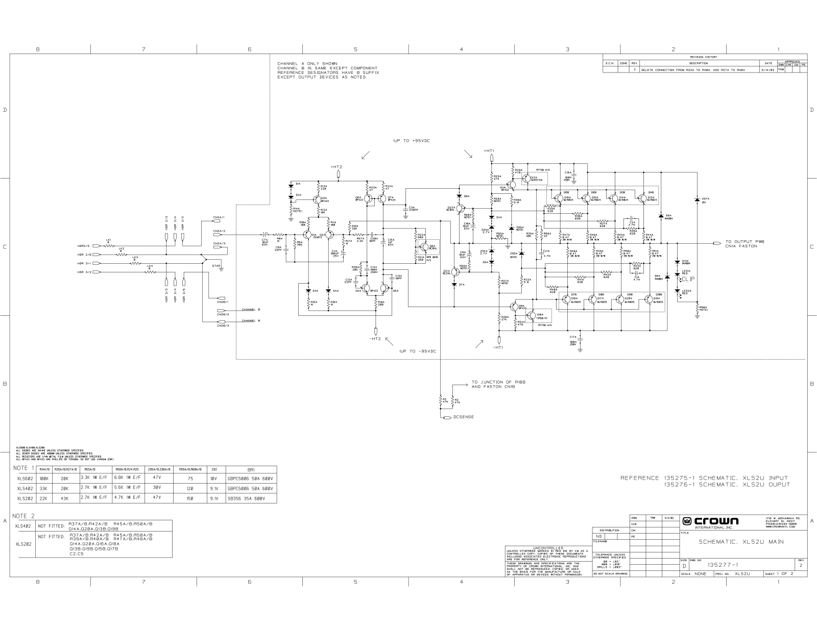 Crown 135277-1-2-XLS2U-main Schematic