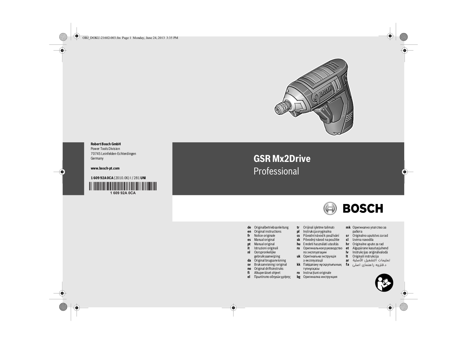 Bosch GSR Mx2Drive User Manual