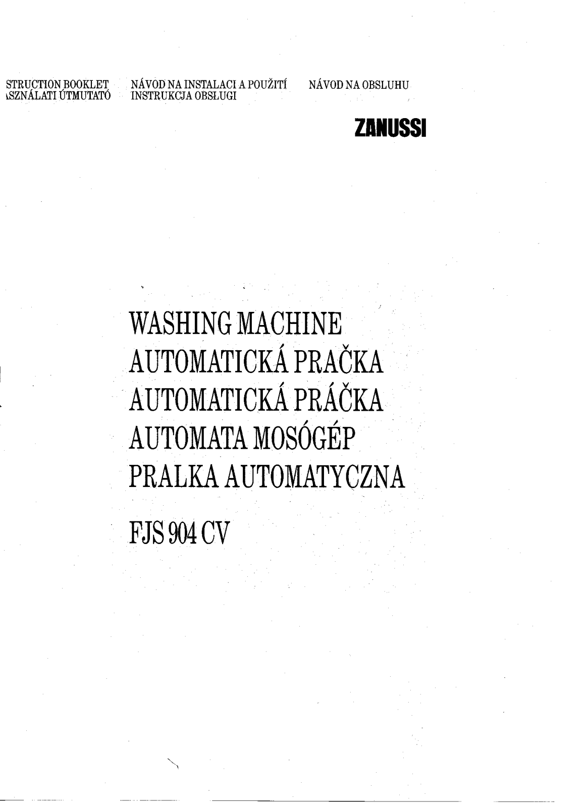 Zanussi FJS904C, FJS904CV User Manual