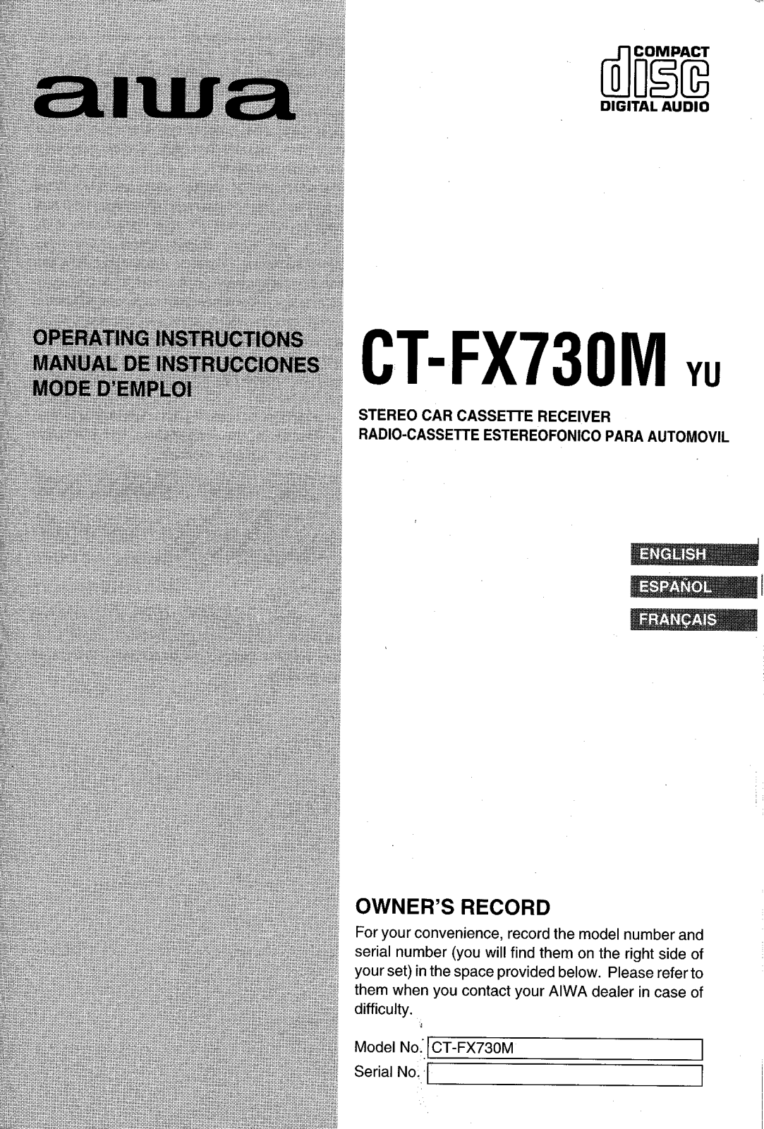 AIWA CT-FX730M Operating Instructions