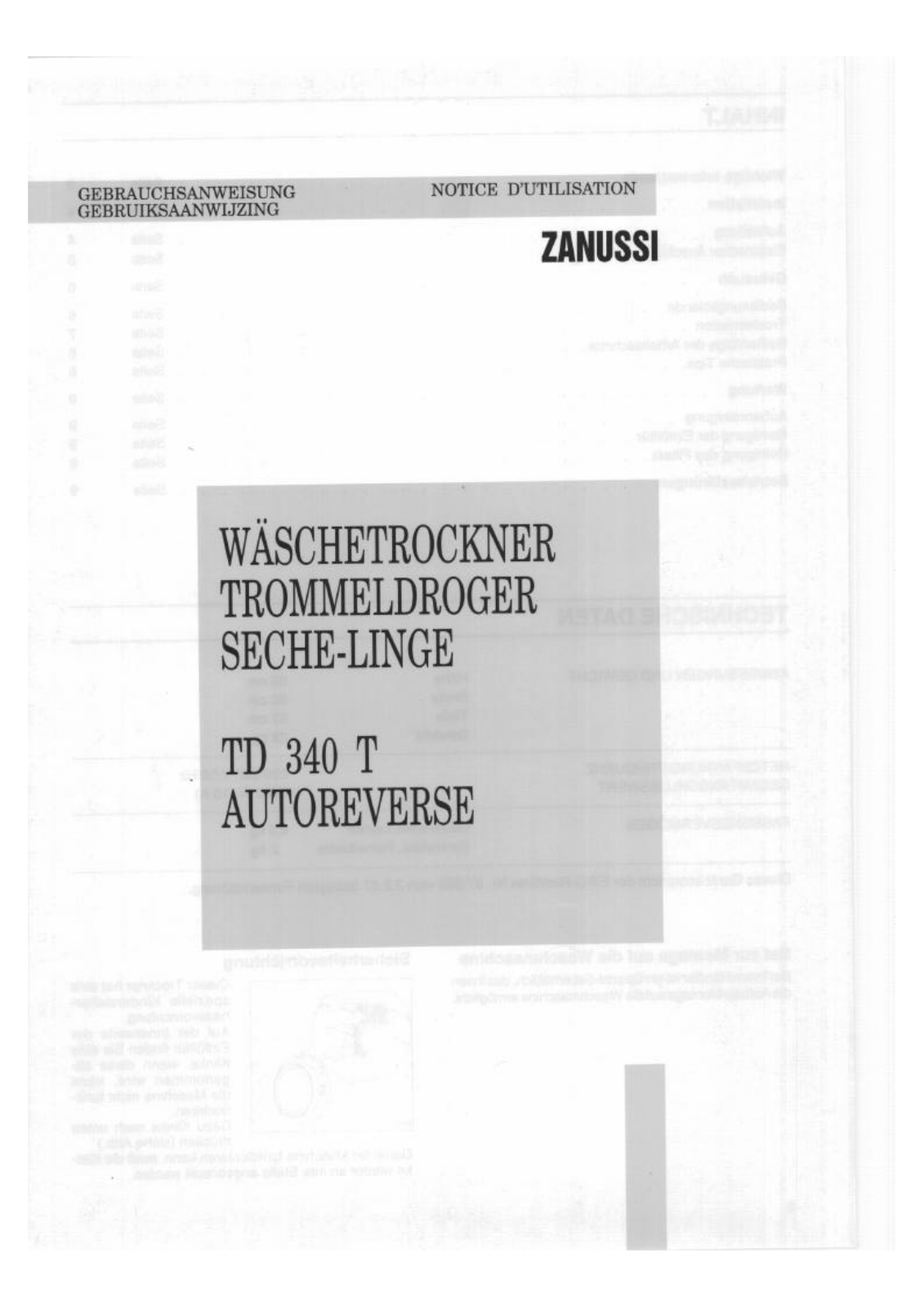 Zanussi TD340T User Manual