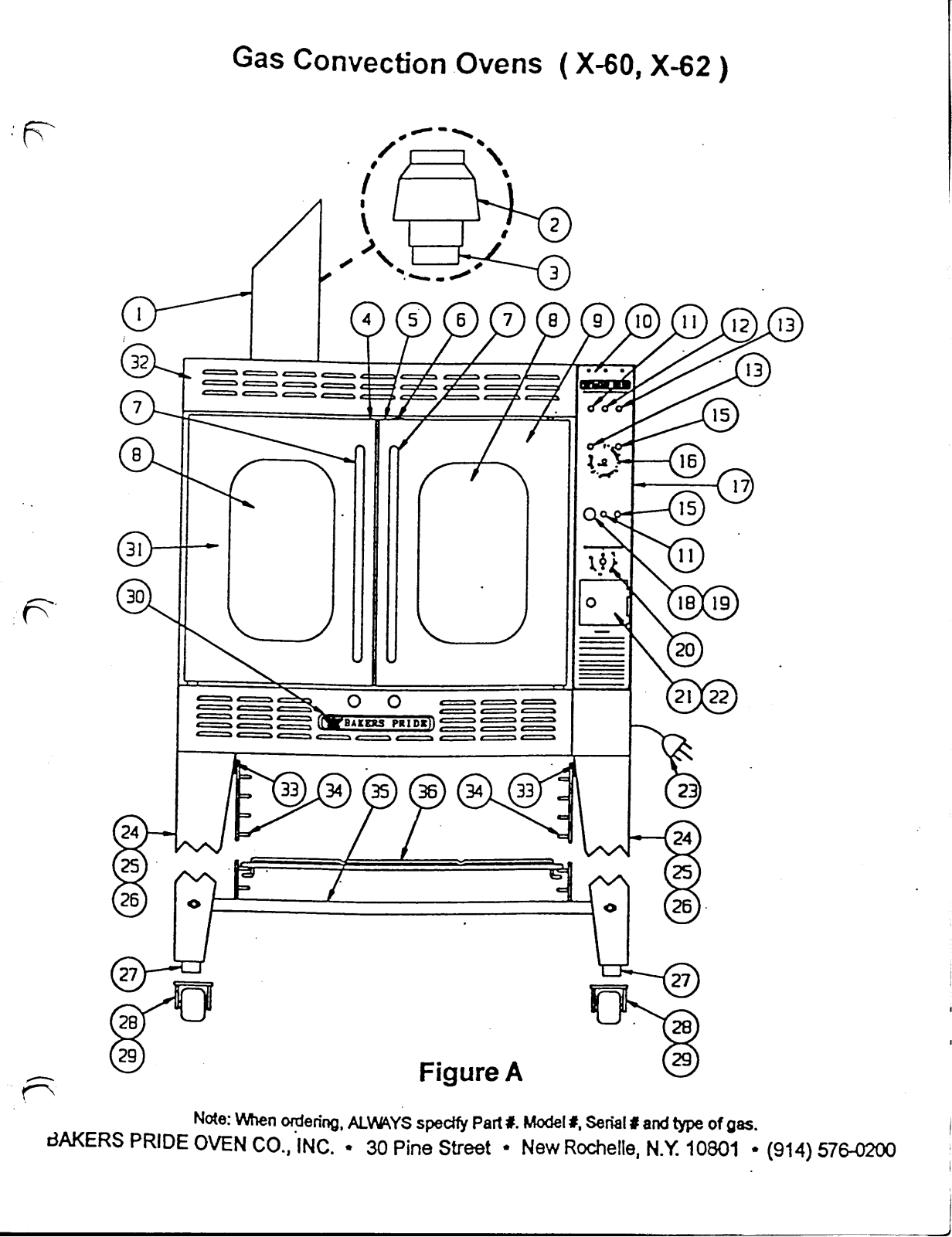 Bakers Pride X-60 Parts List