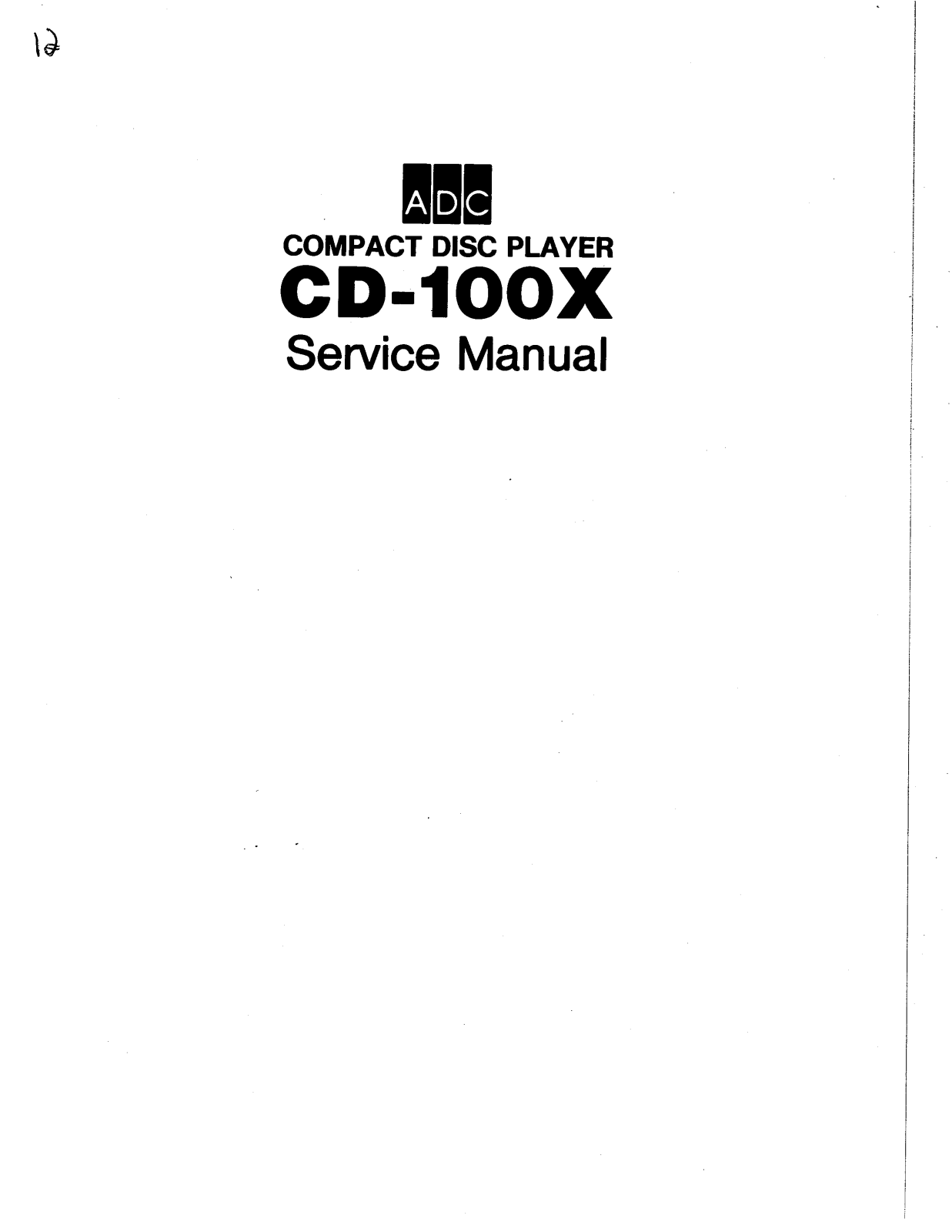 Adc CD-100X Service Manual