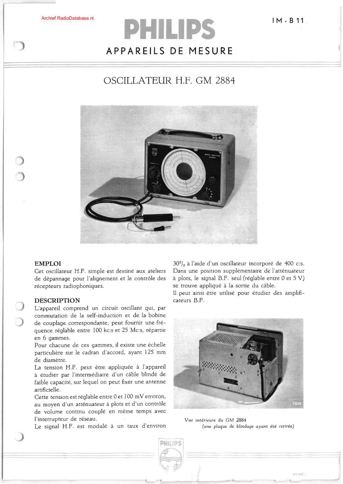 Philips GM2884 User Manual