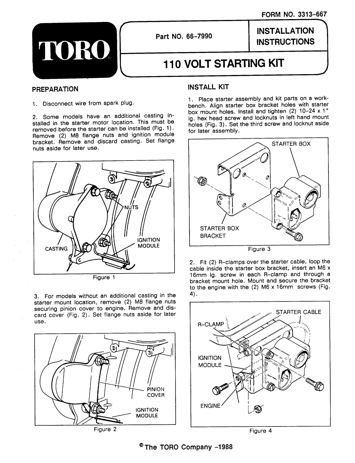 Toro 66-7990 Operator's Manual